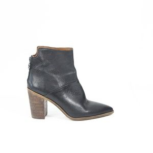 Franco Sarto Mack Boots sz 8.5 Western Bootie Women Black Leather Shoes